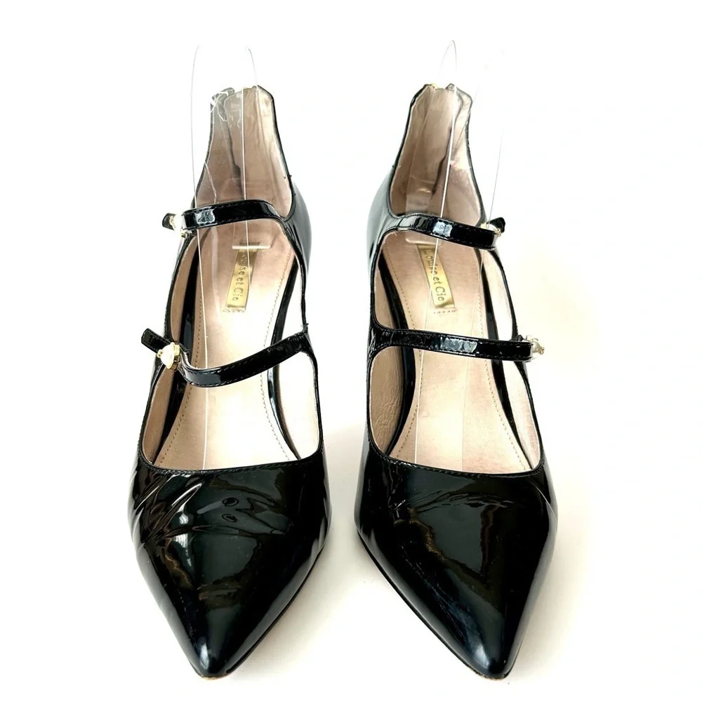 Louise et Cie Jolanie Pump Witchy Mary Jane Heels Black Patent Leather Size 10